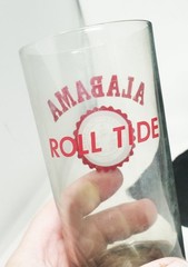 Vintage Alabama Roll Tide Glasses 5 3/4&Prime; Tall Set of 2.