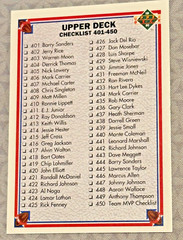 1991 Upper Deck NFL Checklist Lot – 101-200 #200 & 401-500 #500 – Unchecked