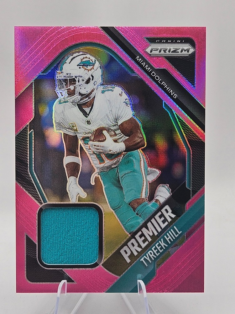 2025 Panini Prizm #PJY-THL Tyreek Hill Premier Jerseys Pink Prizm Patch Dolphins