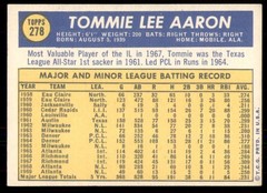 1970 TOPPS TOMMIE AARON ATLANTA BRAVES #278 EXMT-NM