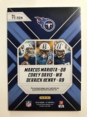 2018 Panini XR Derrick Henry Mariota Davis 3 Color Jersey Letter Patch 1/10