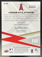 Garret Anderson /25 Patch 2009 Upper Deck Spectrum Swatches Jersey #SS-GT Angels