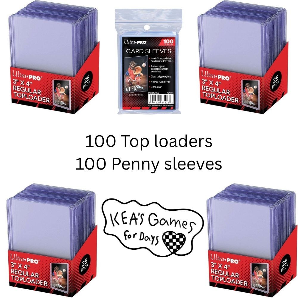 100 Ultra Pro 3×4 Standard Top Loaders + 100 Soft Penny Sleeves Bundle