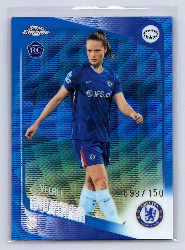 Veerle Buurman 2025-26 Topps Chrome UWCL #9 Blue Wave Refractor /150