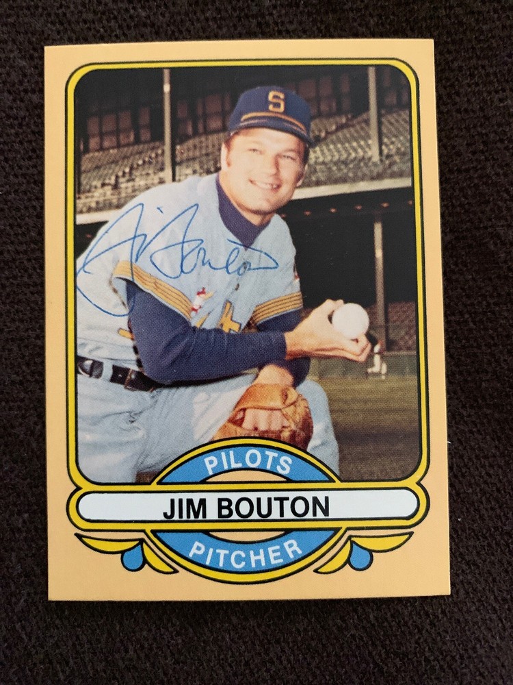 Jim Bouton (Dec. 2019) Signed Autograph Baseball Card Seattle Pilots NY Yankees