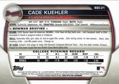 2023 Bowman Draft #BDC-21 Cade Kuehler Chrome Pink Refractor #/199 1st RC