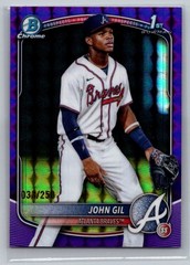 2025 Bowman Chrome – Prospects John Gil #BCP-172 Purple Shimmer 057/250 1st Bowm