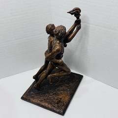 1983 Olympic Game Torch Bearers Sculpture Figurine Marcel Jovine – 10 Inches