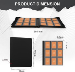 Premium Toploader Binder Holds 288 Toploaders 9 Pocket Card Storage with Sleeves