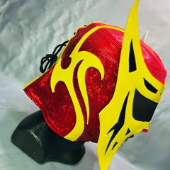 Abismo Black Abyss Wrestling Lucha Semi Professional Luchador Mascara Red Yellow