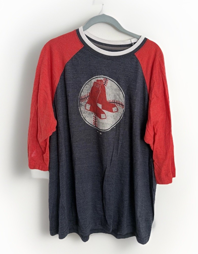 Fanatics Boston Red Sox MLB Raglan 3/4 Sleeve XL Red and Navy