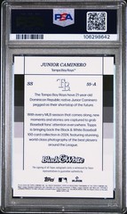 2025 Topps Black & White Junior Caminero Autograph /25 Purple Rookie Rays
