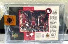 1995 UPPER DECK MICHAEL JORDAN « HE&rsquo;S BACK » OVERSIZED CARD LOW #d 243/10000 BULLS