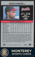 Deion Sanders 1991 Leaf #436 Atlanta Braves