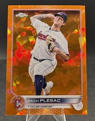 2022 Topps Chrome Sapphire Orange Refractor #377 Zach Plesac /25 Guardians