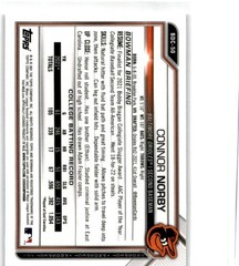2021 Bowman Draft #BDC-50 Connor Norby Chrome Black & White RayWave Refractor