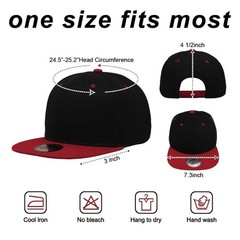 Plain Flat Brim Snapback Baseball Caps Adjustable Blank Baseball Caps Wholesa…