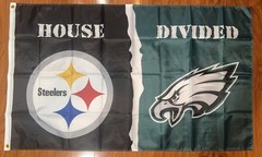 Pittsburgh Steelers Philadelphia Eagles House Divided Rivalry Flag 3×5 Banner