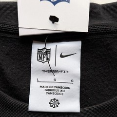 Nike Therma FIT Detroit Lions Pullover Crewneck Team Sweater Black Mens Size L