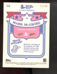 2024 Topps Spotlight Friedman Mark McGwire Grayscale Filter Parallel /49