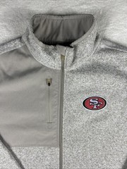 Antigua San Francisco 49ers NFL Football Mens Full Zip Gray Fleece Jacket Large