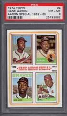 1974 Topps #4 HANK AARON SPECIAL PSA 8 NM/MT 1962-1965 Milwaukee BRAVES Tough!