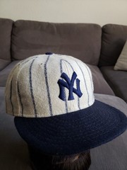 Vintage New York Yankees Wool Baseball Hat Cap Pinstripe American Needle 7 1/2