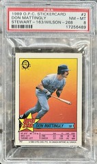 1989 OPC O-PEE-CHEE STICKERCARD #2 Don Mattingly Stewart Wilson PSA 8 Pop 4