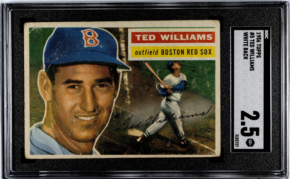 1956 Topps #5 Ted Williams WHITE BACK SGC 2.5 GOOD+