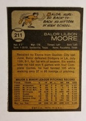 1973 TOPPS BASEBALL CARD EXCELLENT #211 BALOR MOORE MONTREAL EXPOS