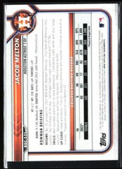 2022 BOWMAN DRAFT JACOB MELTON #BDC-135 1ST CHROME BLACK/WHITE RAY WAVE