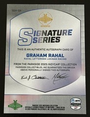 2025 Parkside Indycar Graham Rahal Signature Series Hero Autograph #SSH-GR