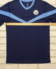 Manchester City Youth XL 2023 Training Jersey Navy Baby Blue Stripe