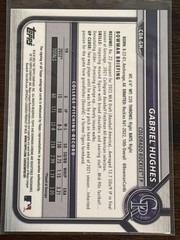 2022 Bowman Draft 1st Gabriel Hughes Chrome Blue Wave Refractor Auto #/150