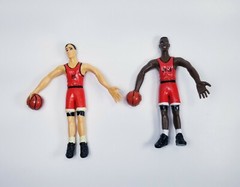90&rsquo;s Pippen/Paxon Flexible Rubber Chicago Bulls Baskeball 5&Prime; Man Lot of 2