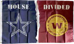 Washington Commanders vs Dallas Cowboys House Divided Flag 3×5 FT Football Flag