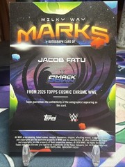 2026 Topps Cosmic Chrome WWE Jacob Fatu Milky Way Marks Auto 3/5 Red Flare CF18