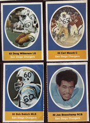 1972 Sunoco NFL (Chargers) 24-Stamp Complete Set (D. Jones) (24-« Used »)