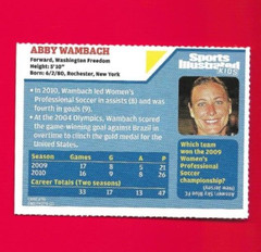 2010 SI Kids ABBY WAMBACH Card-Sports Illustrated USA Soccer Women Olympics #511