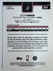 2025-26 Topps Chrome Sapphire Edition Yang Hansen Rookie #266