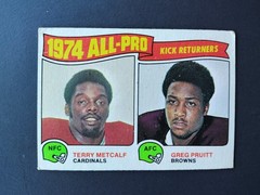 1975 Topps – 1974 All-Pro Greg Pruitt, Terry Metcalf #225 – Free Shipping