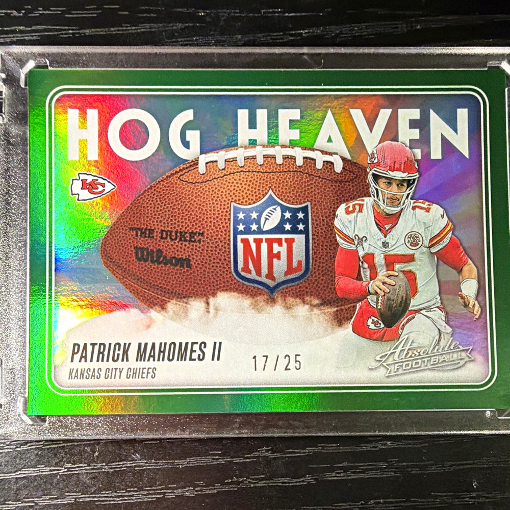 2025 Panini Absolute Patrick Mahomes II Hog Heaven Green NFL 17/25 Chiefs rare