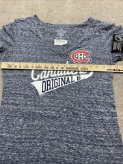 Montreal Canadiens Women’s Original 6 Script V-Neck T NHL Soft As A Grape NEW