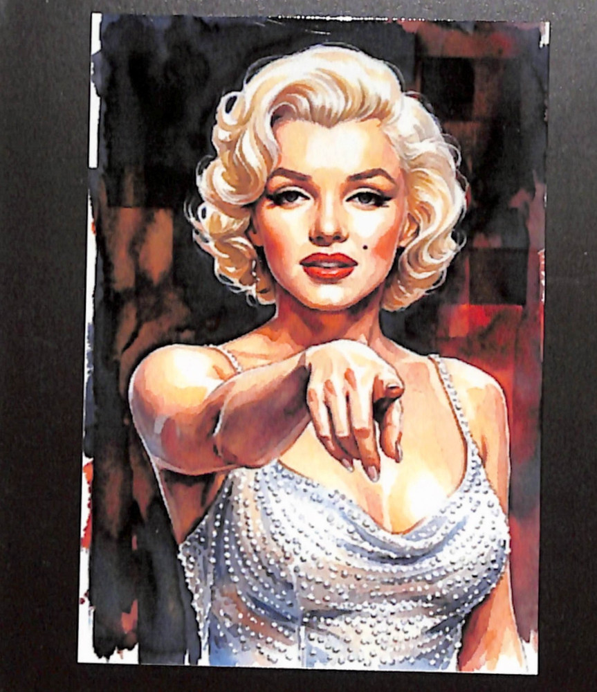 Marilyn Monroe Watercolor Art METAL funny trading card 🏀 ATC Point