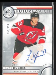 2023-24 SP Authentic Future Watch Auto Luke Hughes #101 RC /999 NJ Devils
