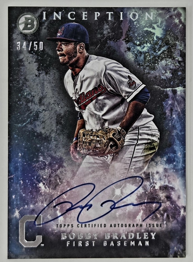 2016 Bowman Inception – Prospect Autographs Bobby Bradley #PA-BBR Green /50 (AU,