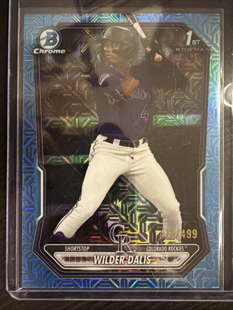 2026 Bowman Chrome Wilder Dalis 1st Bowman Sky Blue Mojo Refractor /499 Rockies