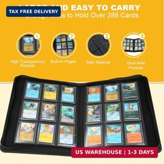 Toploader Storage Binder 9 Pocket Ringless Side Loading, Fits 288 Standard 3&Prime;×4&Prime;