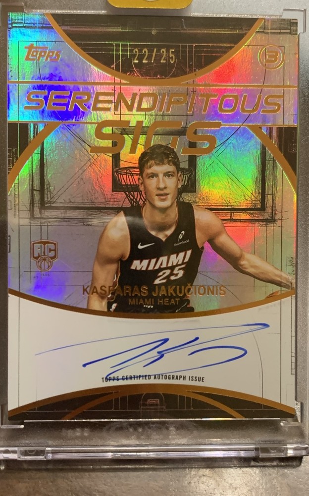 2025-26 Topps Three – Serendipitous Sigs Kasparas Jakucionis #SS-KJ Bronze…