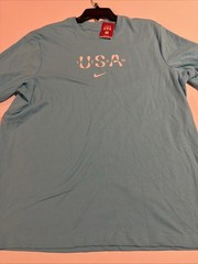 Nike Paris Olympics Team USA Dri-Fit Tee Baby Blue FN1092 Sz L Men’s NWT